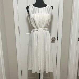 L’AGENCE white hidden bustier sheer belted elegant Dress | Size : 4/6 or M
